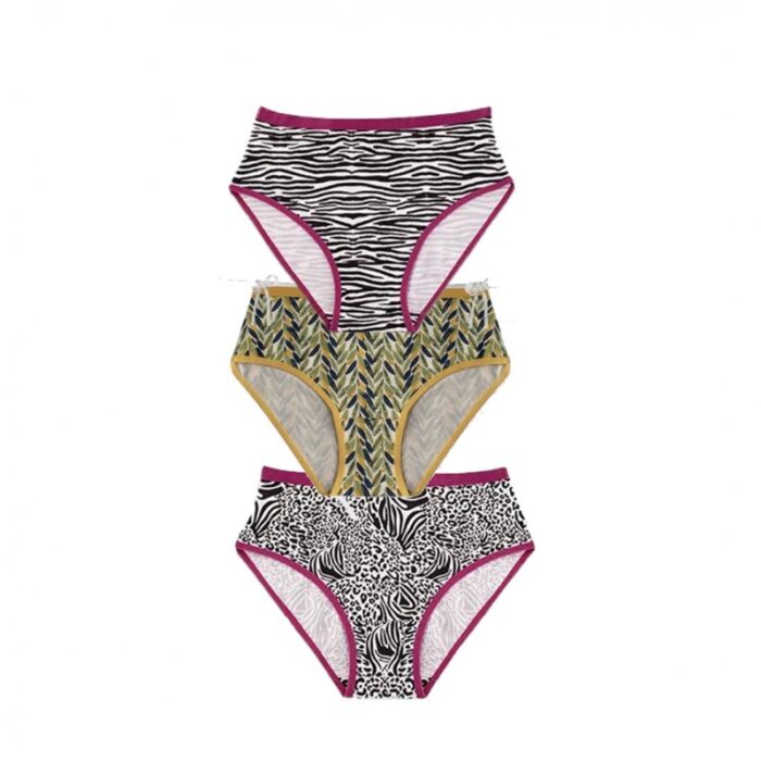 10332103_67db9dd87802f طقم داخلي نسائي قطني مُكون من 3 قطع بألوان متعددة - الصورة 1