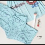 ⁦بجامة قطنية بأكمام قصيرة بتصميم مطبوع للنساء لون أزرق فاتح من Sami boutique⁩ - الصورة ⁦3⁩