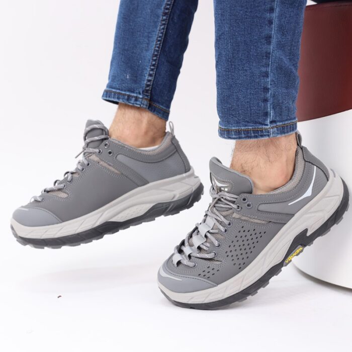 ⁦حذاء اي كان سبورت بأربطة للرجال لون رمادي ونعل رمادي وأسود⁩ - الصورة ⁦3⁩