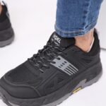 ⁦حذاء اي كان سبورت بأربطة للرجال لون أسود ونعل رمادي وأسود⁩ - الصورة ⁦12⁩