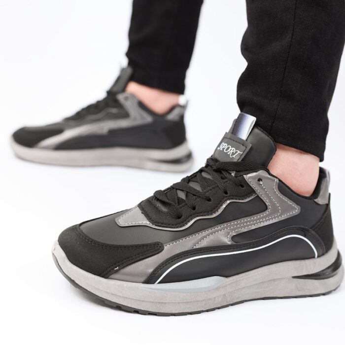 ⁦حذاء كاجوال شبابي للرجال لون أسود⁩ - الصورة ⁦2⁩