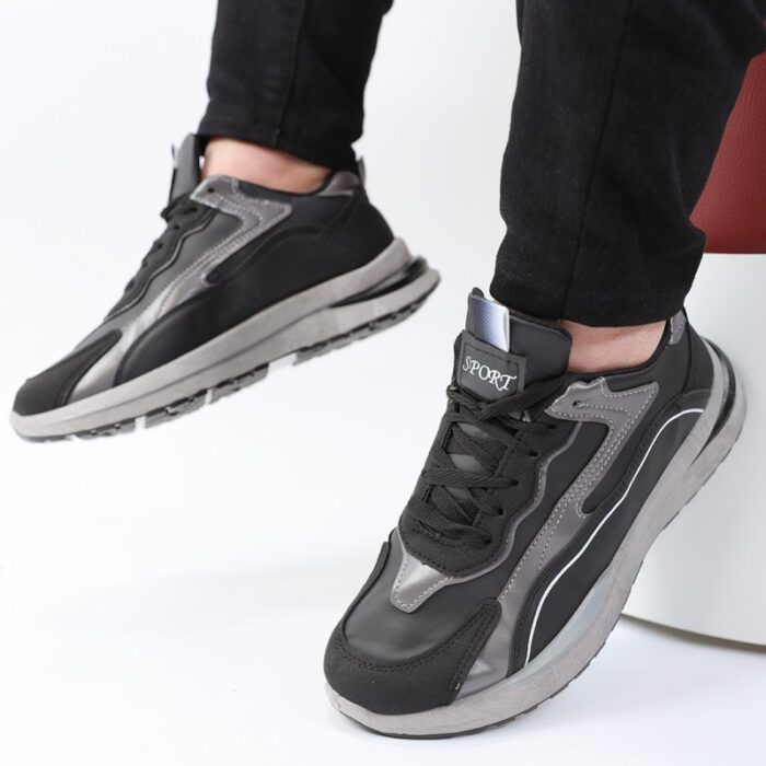 ⁦حذاء كاجوال شبابي للرجال لون أسود⁩ - الصورة ⁦9⁩