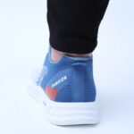 ⁦حذاء فاشن كاجوال جلد ونسيج للرجال لون أزرق ونعل أبيض⁩ - الصورة ⁦8⁩