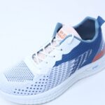 ⁦حذاء فاشن كاجوال جلد ونسيج للرجال لون أزرق ونعل أبيض⁩ - الصورة ⁦16⁩