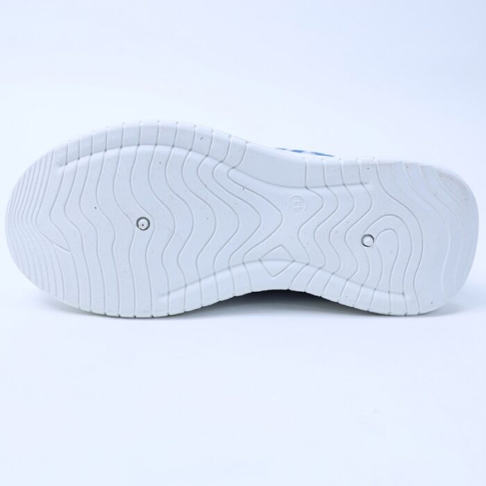 ⁦حذاء فاشن كاجوال جلد ونسيج للرجال لون أزرق ونعل أبيض⁩ - الصورة ⁦17⁩