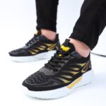 ⁦حذاء فاشن كاجوال نسيج للرجال لون أسود ونعل أبيض⁩ - الصورة ⁦5⁩