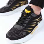 ⁦حذاء فاشن كاجوال نسيج للرجال لون أسود ونعل أبيض⁩ - الصورة ⁦6⁩