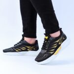 ⁦حذاء فاشن كاجوال نسيج للرجال لون أسود ونعل أبيض⁩ - الصورة ⁦14⁩