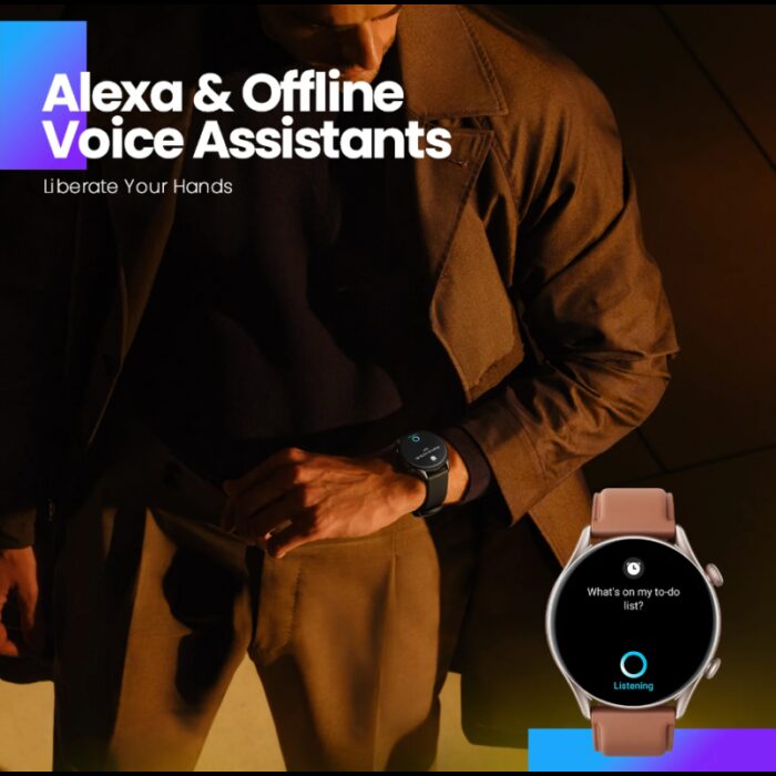 ⁦ساعة ذكية جي تي آر 3 برو من أمازفت للرجال لون بني - Amazfit GTR 3 Pro Smart Watch GPS A2040 46mm Brown Leather⁩ - الصورة ⁦5⁩