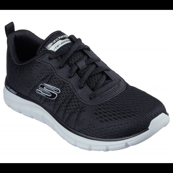 10332269_67db9e9eac04f حذاء سكيتشرز تراك- نيو ستابل للنساء لون أسود ونعل أبيض- Skechers Women's Track - New Staple Shoes - الصورة 1