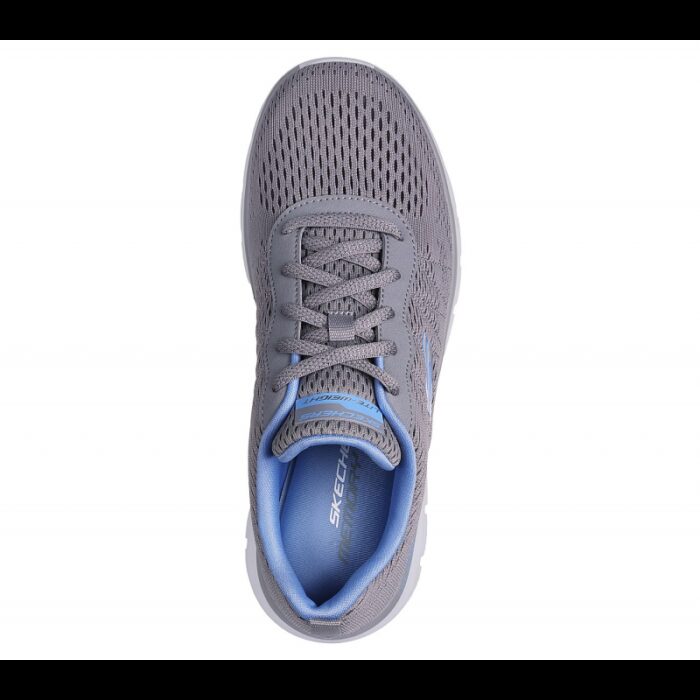 ⁦حذاء سكيتشرز تراك- نيو ستابل للنساء لون رمادي ونعل أبيض- Skechers Women's Track - New Staple Shoes⁩ - الصورة ⁦3⁩