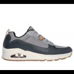 ⁦حذاء سكيتشرز أونو - لاايوفر للرجال لون رمادي وكحلي ونعل أبيض- Skechers Men's Uno - Layover Shoes⁩ - الصورة ⁦2⁩