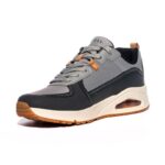 ⁦حذاء سكيتشرز أونو - لاايوفر للرجال لون رمادي وكحلي ونعل أبيض- Skechers Men's Uno - Layover Shoes⁩ - الصورة ⁦4⁩