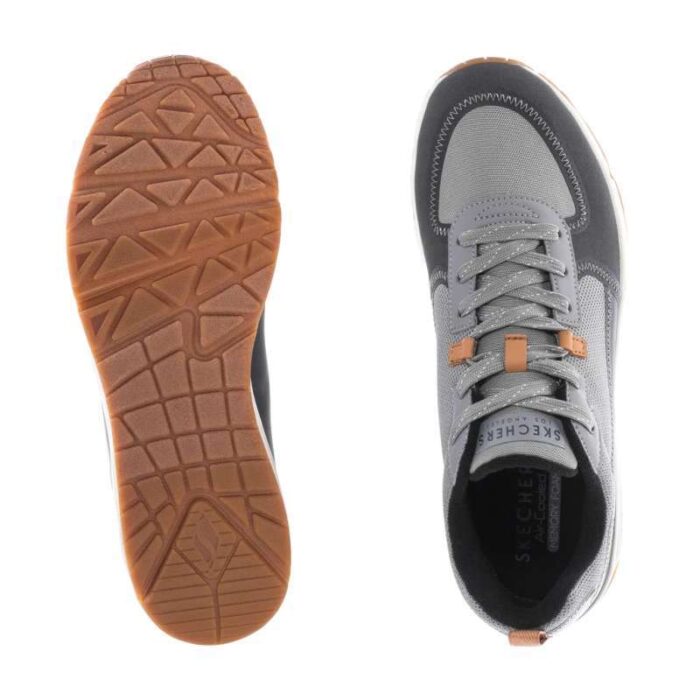 ⁦حذاء سكيتشرز أونو - لاايوفر للرجال لون رمادي وكحلي ونعل أبيض- Skechers Men's Uno - Layover Shoes⁩ - الصورة ⁦8⁩
