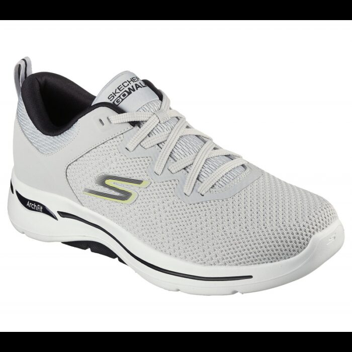 10332284_67db9eb73c619 حذاء سكيتشرز جو ووك ارتش فيت- كلينتون للرجال لون رمادي وأبيض- Skechers Men's GO WALK Arch Fit - Clinton Shoes - الصورة 1
