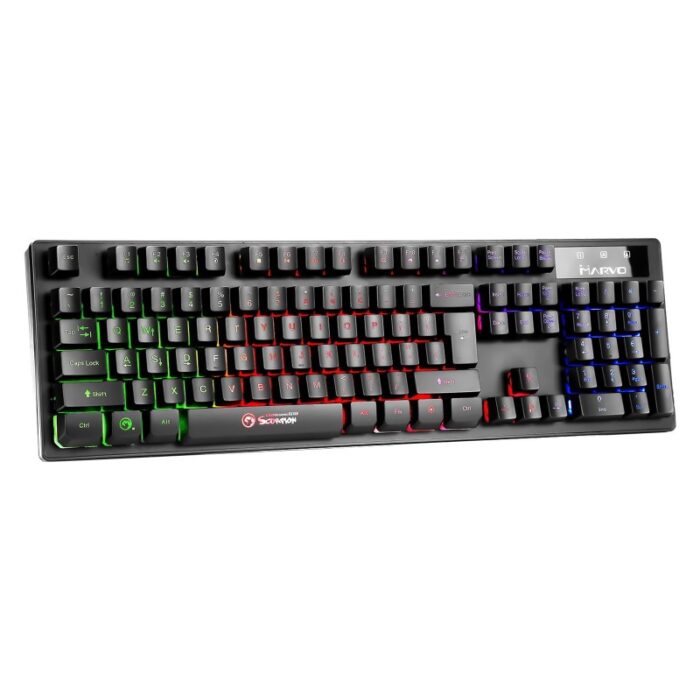 ⁦لوحة مفاتيح (كيبورد) سلكي للألعاب من مارفو لون أسود-Marvo K616 RGB Wired Gaming Keyboard⁩ - الصورة ⁦2⁩