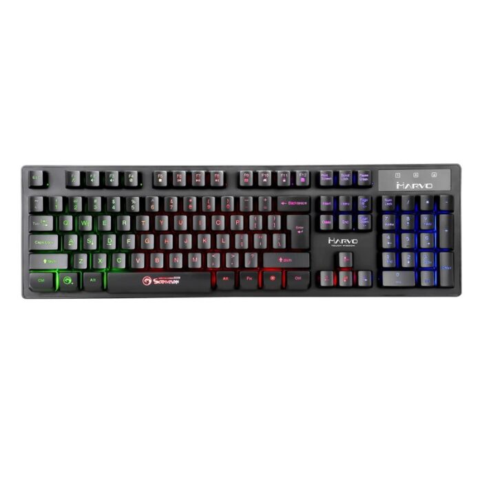 ⁦لوحة مفاتيح (كيبورد) سلكي للألعاب من مارفو لون أسود-Marvo K616 RGB Wired Gaming Keyboard⁩ - الصورة ⁦4⁩