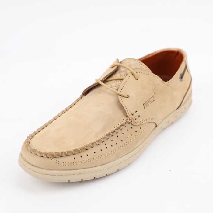 ⁦حذاء كاجوال شامواه للرجال لون بيج⁩ - الصورة ⁦3⁩