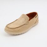 ⁦حذاء كاجوال شامواه للرجال لون بيج⁩ - الصورة ⁦2⁩