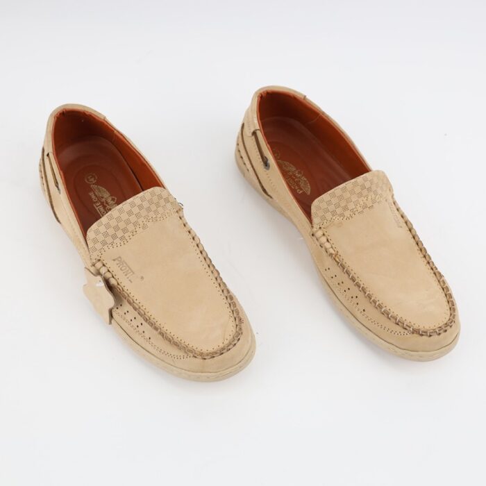 ⁦حذاء كاجوال شامواه للرجال لون بيج⁩ - الصورة ⁦5⁩