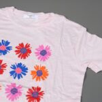 ⁦بجامة صيفية للأطفال لون زهري فاتح وكحلي بتصميم ورود⁩ - الصورة ⁦6⁩