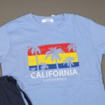 ⁦بجامة صيفية للأطفال لون أزرق وكحلي بتصميم نخلات⁩ - الصورة ⁦3⁩