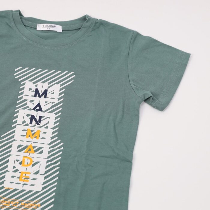 ⁦بجامة صيفية للأطفال لون أخضر وكحلي بتصميم MANMADE⁩ - الصورة ⁦6⁩