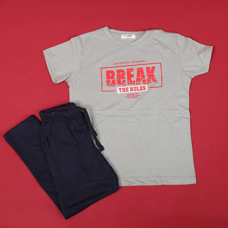 10332479_67db9f7711652 بجامة صيفية للأطفال لون أخضر وكحلي - الصورة 1