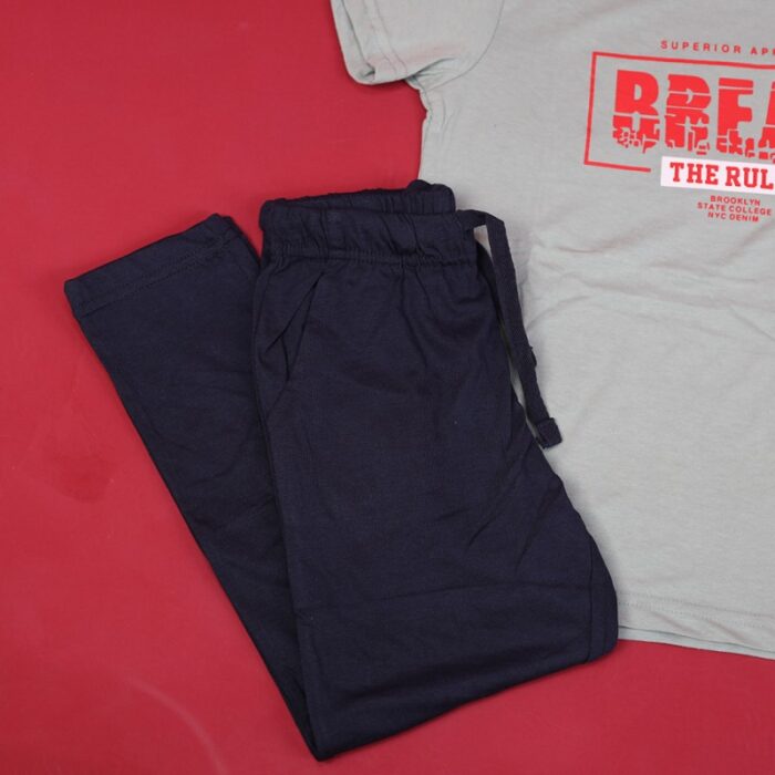 ⁦بجامة صيفية للأطفال لون أخضر وكحلي⁩ - الصورة ⁦8⁩