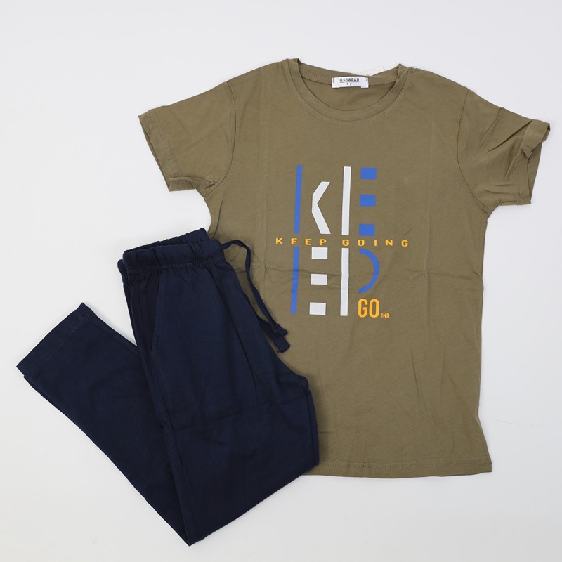 10332492_67db9f84a5a9b بجامة صيفية للأطفال لون زيتي وكحلي - الصورة 1