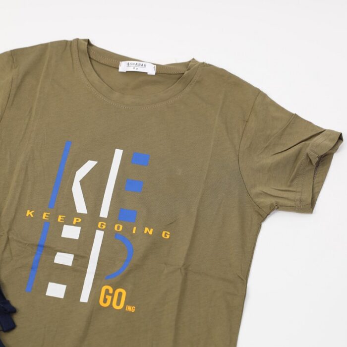 ⁦بجامة صيفية للأطفال لون زيتي وكحلي⁩ - الصورة ⁦4⁩