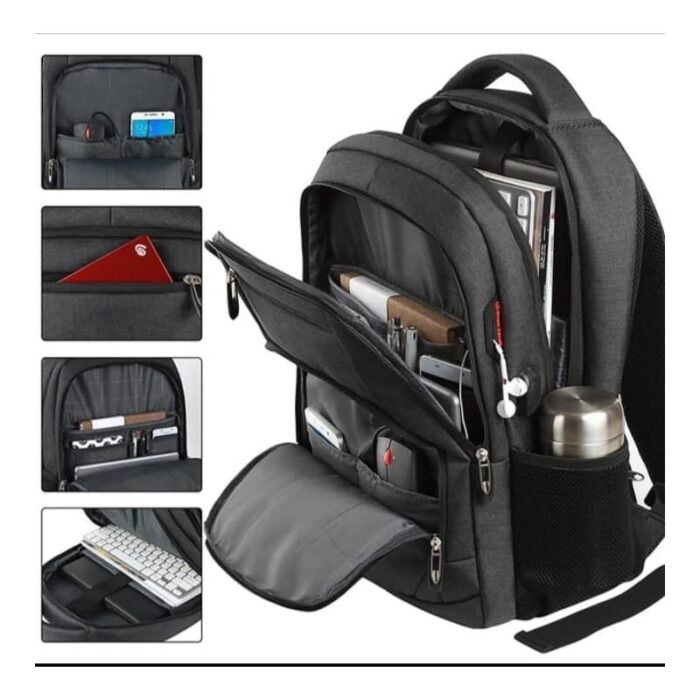 10332503_67db9f94a2e9b شنتة لابتوب فخمة مع مدخل USB ومقاومة للماء والخدش وبتصميم أنيق وعصري، وذات سعة كبيرة وجيوب متعددة - الصورة 1