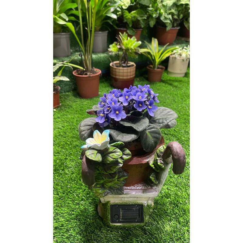 ⁦قوار العربة مع زهور مضيئة بالطاقة الشمسية⁩ - الصورة ⁦1⁩