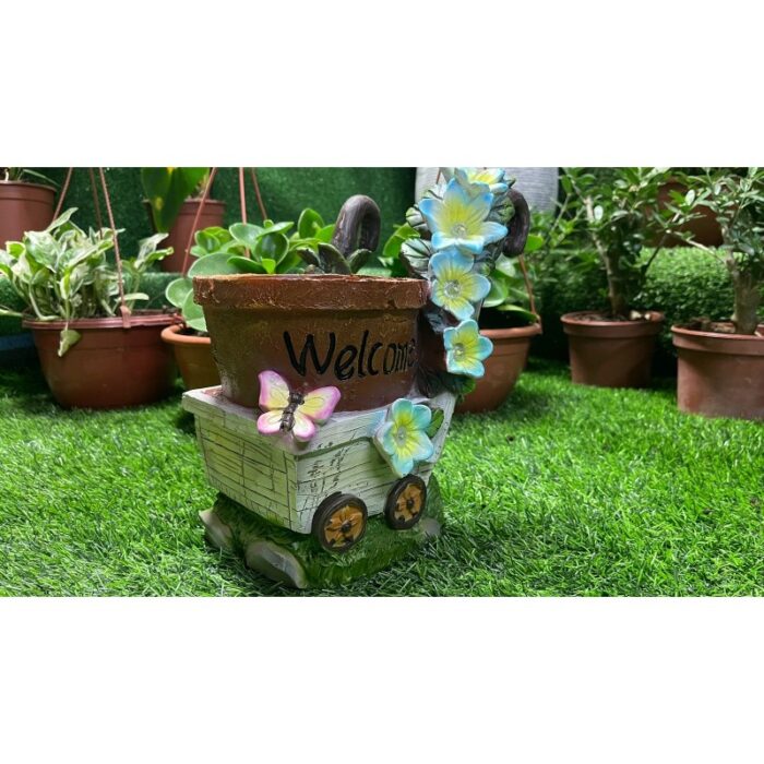 ⁦قوار العربة مع زهور مضيئة بالطاقة الشمسية⁩ - الصورة ⁦5⁩