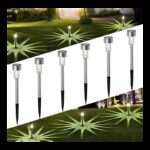 مصباح ليد خارجي للأرضيات يعمل بالطاقة الشمسية عدد 10 مصابيح لون اضاءة أبيض