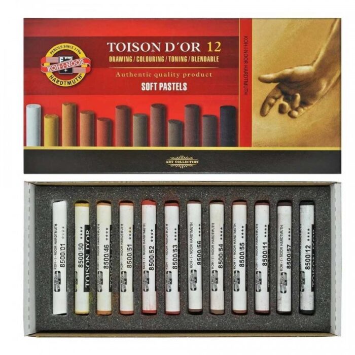 10332629_67dc3f4d2ff95 أقلام باستيل للرسم من كوه اي نور عدد 12- Soft Pastels 8522 Brown - الصورة 1
