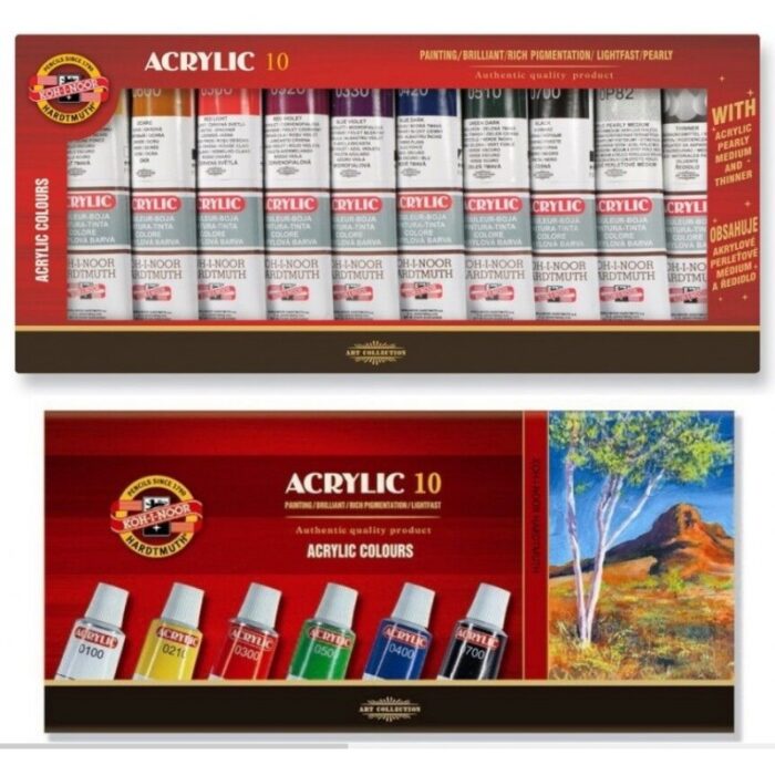 10332645_67dc3f615318b علبة ألوان أكريلك 40 مل عدد 10 - الصورة 1