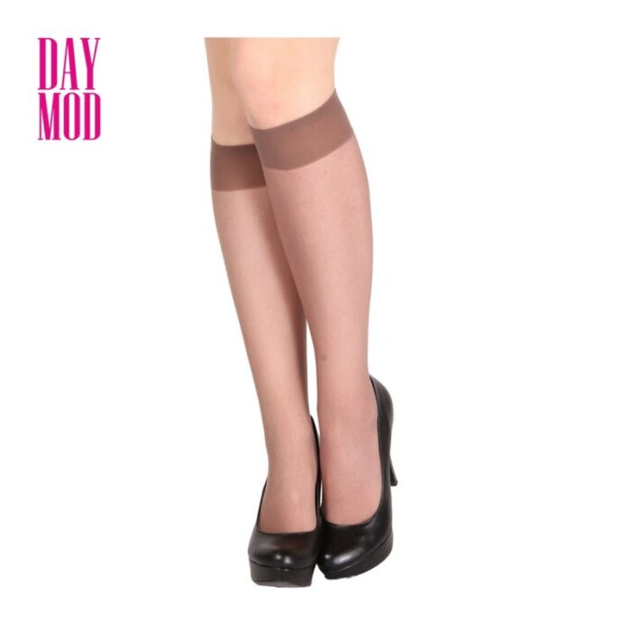 10332707_67dc3f86e3f33 جرابات شيفون طويلة للركبة للنساء لون بني - الصورة 1