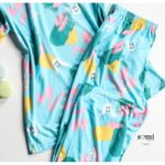 ⁦بجامة صيفية بأكمام قصيرة للنساء لون أزرق فاتح من Sami Boutique⁩ - الصورة ⁦3⁩