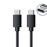 ⁦كابل بمنفذين تايب سي من اير ون طول 1 متر لون أسود⁩ - الصورة ⁦2⁩