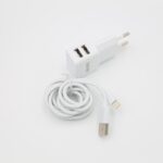 ⁦شاحن بمنفذين يو اس بي مع كابل 1.5 م منفذ ايفون من اير ون لون أبيض- AIR ONE USB Charger 12W 1.5M Cable Lightning⁩ - الصورة ⁦3⁩