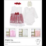 طقم بناتي لحديثي الولادة من 4 قطع بألوان متعددة