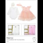 طقم بناتي لحديثي الولادة من 4 قطع بألوان متعددة