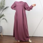 ⁦عباية بأكمام طويلة للنساء لون نهدي⁩ - الصورة ⁦2⁩