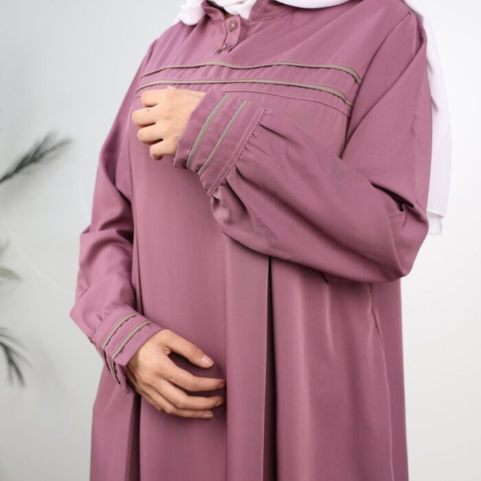 ⁦عباية بأكمام طويلة للنساء لون نهدي⁩ - الصورة ⁦4⁩
