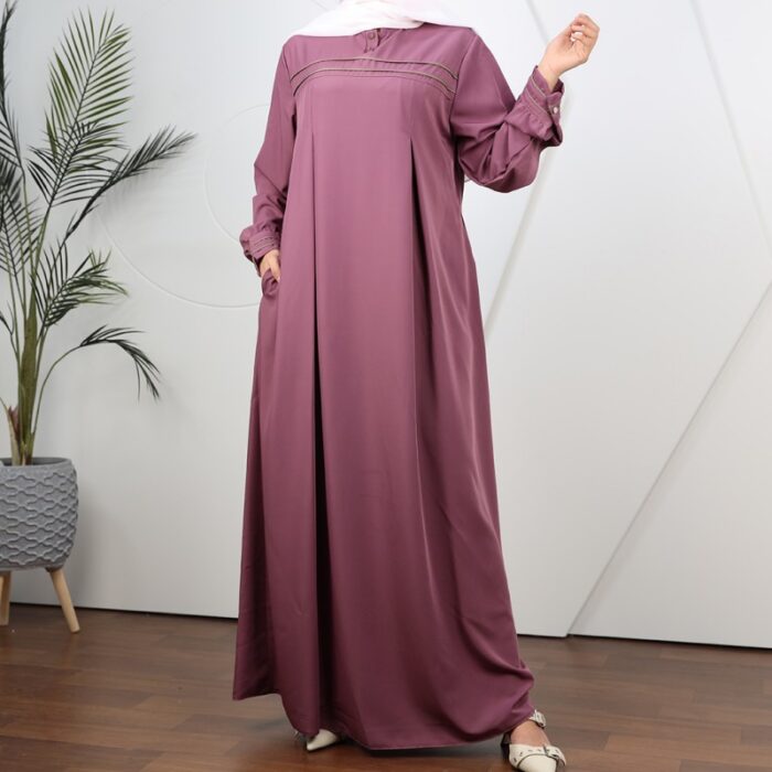 ⁦عباية بأكمام طويلة للنساء لون نهدي⁩ - الصورة ⁦7⁩