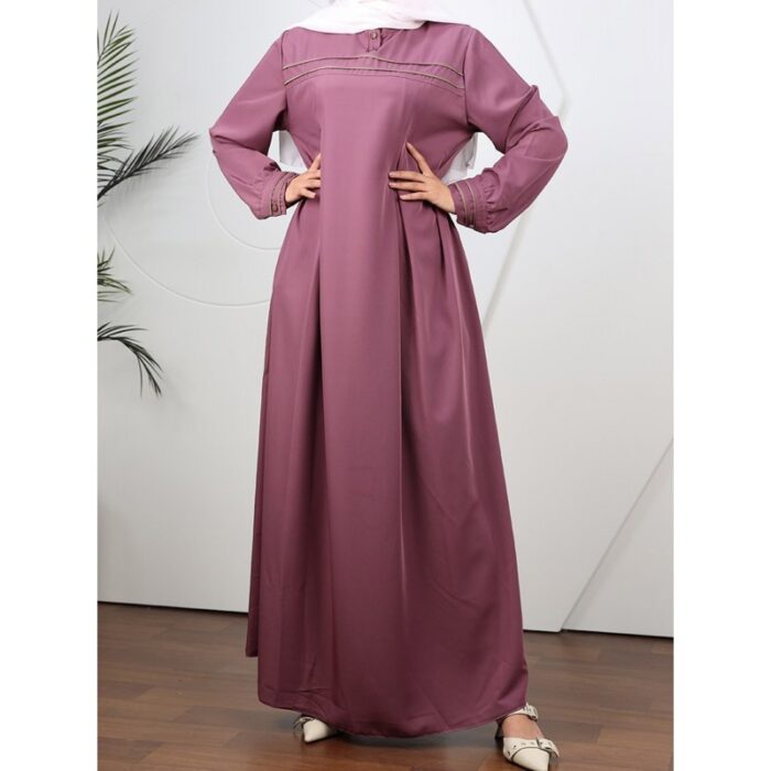 ⁦عباية بأكمام طويلة للنساء لون نهدي⁩ - الصورة ⁦8⁩