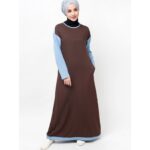 ⁦جلباب سبورت للنساء لون بني وأزرق فاتح⁩ - الصورة ⁦2⁩