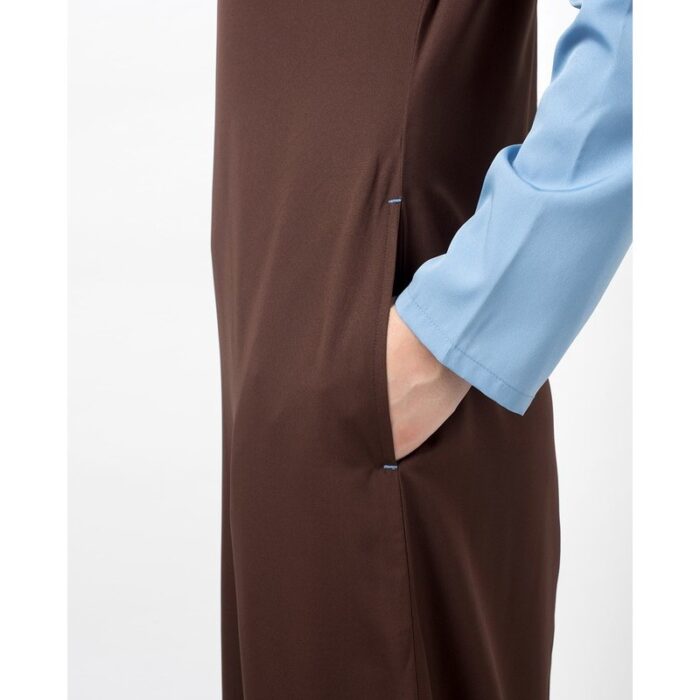 ⁦جلباب سبورت للنساء لون بني وأزرق فاتح⁩ - الصورة ⁦3⁩