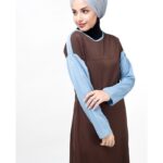 ⁦جلباب سبورت للنساء لون بني وأزرق فاتح⁩ - الصورة ⁦7⁩